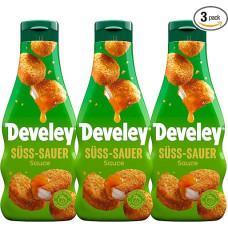 DEVELEY 3 padažų rinkinys, 3 x 250 ml, saldžiarūgštis padažas, išspaudžiamas buteliukas, panardinamas