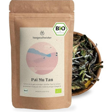 teegeschwister® Organic Pai Mu Tan Fine White Tea China from Yunnan Province, Hand-Picked Whole Leaves, Organic Tea Loose without Flavourings, 80 g