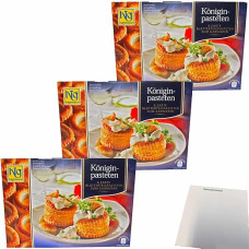 usy Bundle for Hig Hagemann Queen Pies 18 Bouchees Pack of 3 (3 x 150 g Pack) + usy Block