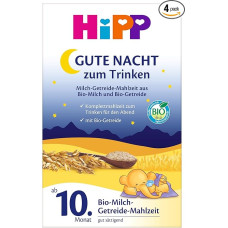 Geros nakties pieno kruopų miltai gerti (4 x 525 g), nuo 10 mėnesio, su vertingais vitaminais ir mineralais, gerai užpildantys, geriausios ekologiškos kokybės