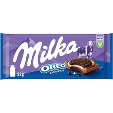 Milka Oreo Sandwich - Alpine Milk Chocolate Filled with Crispy Oreo Biscuit Bits and Fine Vanilla Cream - 92g