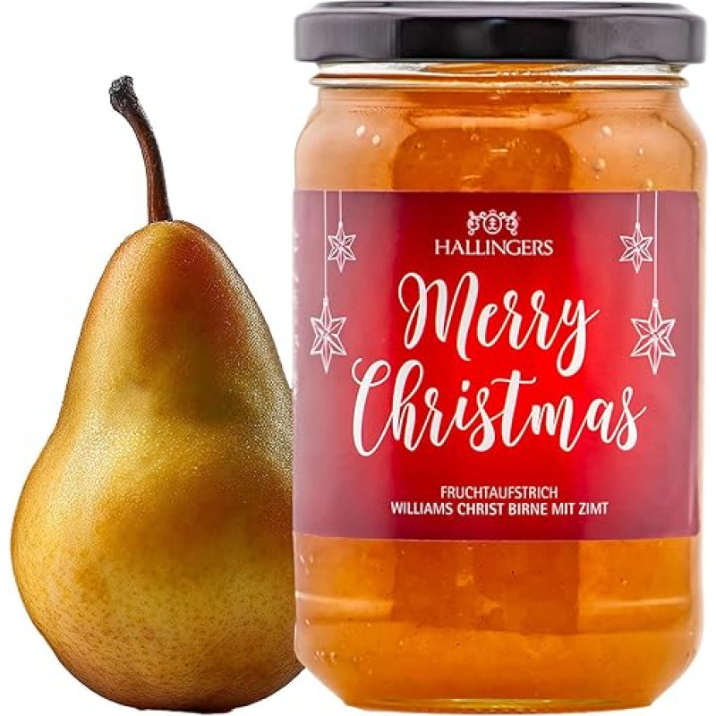 Hallingers Genuss Manufaktur Christmas Williams Kalėdų kriaušė kaip kalėdinė dovana - vaisių užtepėlė