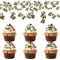 Valgomasis torto dekoravimas 40-ojo gimtadienio proga Vyrai Moterys, Valgomasis popierius 40-ojo gimtadienio dekoravimo tortas, Laimingas 40-ojo gimtadienio torto viršelis, 40-ojo gimtadienio vakarėlio dekoravimas