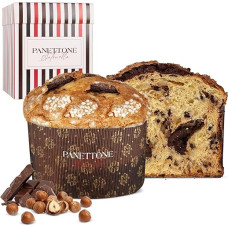 Panettone Antonella šokoladas ir lazdyno riešutai 600 g | Rankų darbo šokolado ir lazdyno riešutų panetone be konservantų ir dažiklių | Kalėdinis patiekalas su natūraliu rūgpieniu