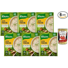 Italian Gourmet Cremige Steinpilz Suppe Instant Suppenmix 6×76 g Vorratspack Schnelle Pilzsuppe Pulver in 3 Minuten Würzmischung für Pilzcremesuppe Sauce Risotto Pasta + Italian Gourmet Polpa 400 g