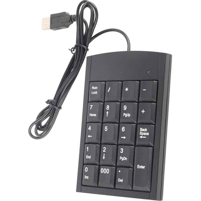 Dpofirs Laidinė skaičių klaviatūra, itin plona 19 klavišų nešiojamojo kompiuterio klaviatūra, skirta kompiuteriui ir nešiojamajam kompiuteriui, aukštos kokybės maža juoda klaviatūra, suderinama su 