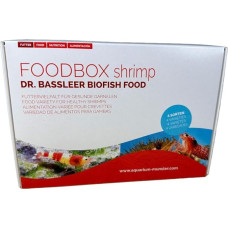 Akvariumas Miunsteris Dr. Bassleer Biofish Foodbox Krevetės M - 4 rūšių krevečių maistas akvariumui po 60 g - įprastas, su chloru, Acai, česnakinis