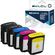 LCL 10 82 C4844A C4911A C4912A C4913A suderinama rašalo kasetė 10 82 C4844A C4911A C4912A C4913A, skirta HP Designjet 100 100plus 500 500ps (5 vnt., 2 juodos 1 žydros 1 melsvos 1 purpurinės 1 geltonos)