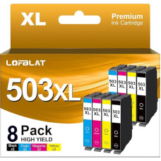 LOFBLAT 503XL XP 5200 spausdintuvo kasetės suderinamos su Epson 503 XL kasetėmis, skirtomis Epson Workforce WF-2960DWF XP-5200 WF-2960DWF WF-2965DWF kasetėms (8 vnt., 2 juodos, 2 žydros, 2 purpurinės, 2 geltonos)
