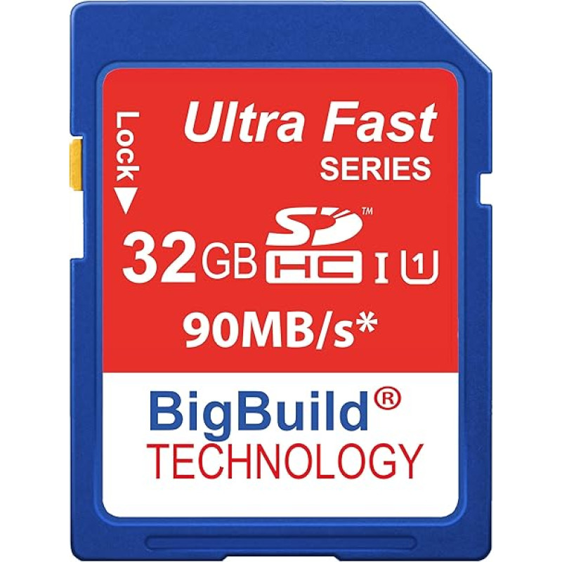 32GB itin greita 90MB/s 10 klasės SD SDHC atminties kortelė, skirta 