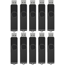 Kepmem USB 2.0 Memory Sticks, 16 GB, USB Stick, Pack of 10, Dustproof Pendrive, Portable Data Stick with High Compatibility, Reading Speed up to 15 MB/s