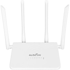 4G WiFi Router, 4G LTE Modem Router with SIM Card Slot, 300Mbps 2.4G WiFi Transmission, Up to 20 Devices, with 4 High Gain Antennas (5Dbi), for Europe (EU Plug)