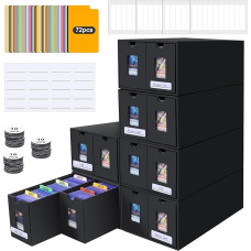 Prekybos kortelių dėžutė 11000+ kortelių, dėžutė 2000+ 3 x 4 colių 35PT Top Loaders, prekybos kortelių laikymo dėžutė Commander ekranui, kortelių kaladės dėžutė su 72 kortelių separatoriais, TCG, MTG kortelių dėžutė