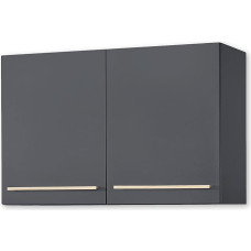 Stella Trading Bilberry Modern Wall Cabinet Kitchen in Sonoma Oak Look, Anthracite, Spacious Kitchen Cabinet with Lots of Storage Space, 100 x 65 x 33 cm (W x H x D)