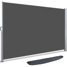 VOUNOT ištraukiama šoninė markizė balkonui, sodui ir terasai, privatumo uždangalas, vėjo skydelis, atsparus vandeniui, apsauga nuo saulės, 140 x 300 cm, pilka