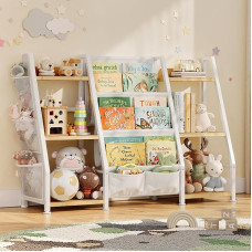 GoTiling Vaikų knygų spinta Vaikų kambario žaislų lentynos: Atvira lentyna su 6 skyriais - mažylių knygų rodymo baldai, vaikų kambarys, žaidimų kambarys