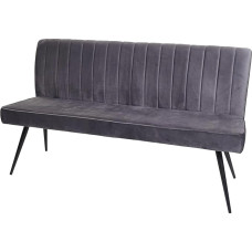 HWC-K16 Valgomojo suolas, minkštas suolas, spintos suolas, atlošas aksominis metalinis - 160 cm, tamsiai pilkas