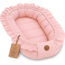 Kūdikių lizdas naujagimiams su rankena 90 x 50 cm Kūdikių lizdas Nešiojamas lizdas lovai Vaikų mielas lizdas Coccon berniukams ir mergaitėms Dirty Pink