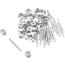 KICHOUSE 20 komplektų baldų jungčių Dvigubos galvutės jungtys, skirtos spintoms ir baldams Lengvas montavimas Didelė apkrova Patvarios medžiagos Konfigūracija