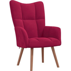 vidaXL Relaxing Chair, TV Chair, Upholstered Chair, Armchair, Wing Chair, Living Room Chair, Wine Red Velvet