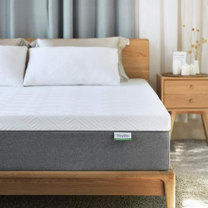 Novilla Matratze 135x190cm H3 Gel Memory Foam Kaltschaummatratze 7 Zonen Schaumstoff Rollmatratze Bambusfasern Atmungsaktiv Oeko-Tex 18cm