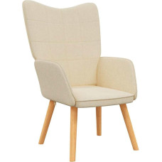 vidaXL Recliner Chair, TV Chair, Upholstered Chair, Dining Room Chair, Living Room Chair, Relaxing Chair, 62 x 68.5 x 96 cm, Cream Fabric
