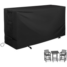 Bar Height Patio Set Outdoor Bar Stool Set Outdoor Cover Pub Table and Chairs Set with Tall Tables Patio Bistro Set 3 Pieces