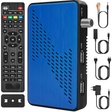 WEDETIAN mini palydovinis imtuvas DVB-S2 skaitmeninis palydovinis imtuvas Full HD 1080p (Sat DVB-S/S2, HDTV, HDMI, USB medijos grotuvas, iš anksto įdiegtų programų sąrašas, miego laikmatis, nuotolinio valdymo pultas)