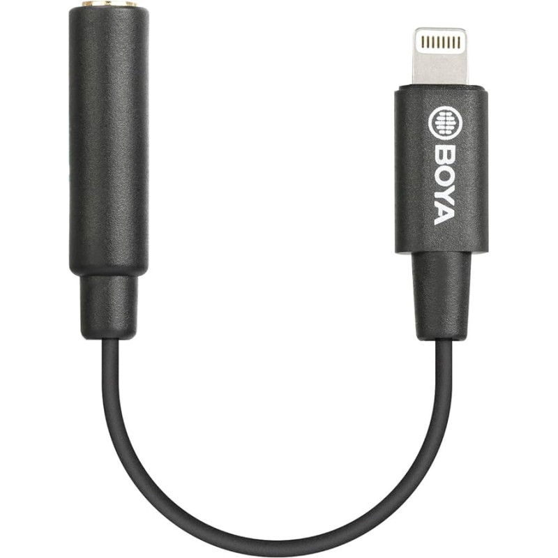 BOYA Lightning į 3,5 mm ausinių lizdo adapteris, MFi TRRS moteriškas Lightning į garso lizdo adapteris, suderinamas su iPhone 13/12 Mini/12 Pro/11/11 Pro/11 Pro/11 Pro Max/SE/X XR XS 8 7