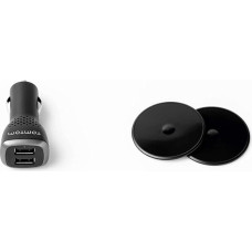 Tomtom Dual USB Car Fast Charger 2.4A Per Port & Adhesive Dashboard Mounting Plates (Suitable for All TomTom Sat Navs e.g. Start, Via, GO, GO Basic)