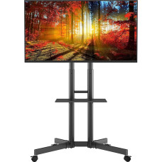 BONTEC TV stovas su ratukais TV vežimėlis Reguliuojamas 32-85 colių LCD LED OLED plazminiams plokščiams ir lenktiems televizoriams, sveriantiems iki 60 kg, maksimali VESA 600 x 400 mm