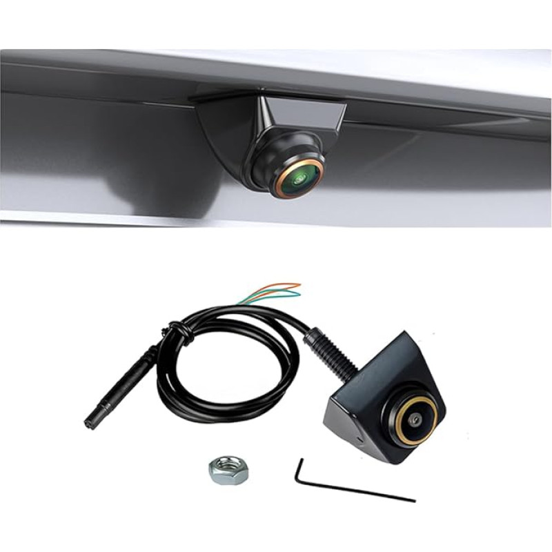 CGEAMDY Wide Angle Adjustable Reversing Camera, Fisheye Correction Reversing Camera, 170° Waterproof Reversing Camera, Flexible Installation Position Allows Car Reversing Camera