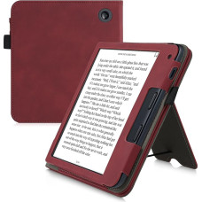 kwmobile Flip Case Compatible with Kobo Libra 2 - Hand Strap - Cover Dark Red