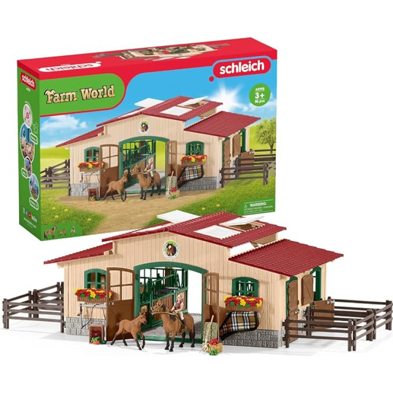 Schleich 42195 Arklidė su žirgais ir priedais