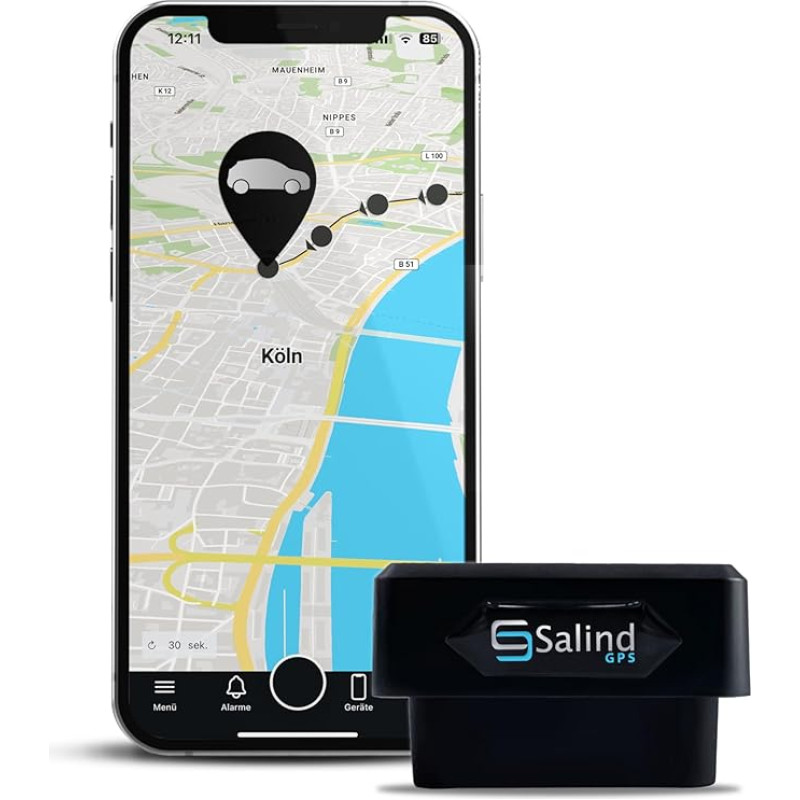 SALIND GPS seklys automobiliams, transporto priemonėms ir sunkvežimiams OBD2 kištukas - automobilio sekimo siųstuvas su buvimo vieta - transporto priemonių apsauga nuo vagysčių - sekimas internetu visame pasaulyje realiuoju laiku su programėle (iOS ir And