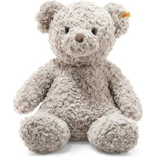 Steiff Cuddly Toy Honey Teddy Bear, Cute Stuffed Toy with Plastic Eyes, Children, Boys & Girls, Soft Cuddly Friends, Plush Toy 48 cm, Light Grey, 113482