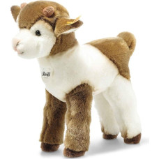 Steiff Zenzi Goat, Plush Toy 27 cm, Farm Plush Goat Standing, Cuddly Toy for Children, Cuddly Toy for Playing & Cuddling, Original Stuffed Toy with Button in Ear, Washable, Brown/White (073861)