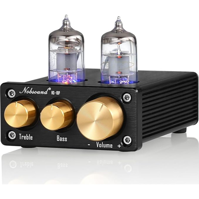 Nobsound NS-10P Mini Preamplifier Valve Tube Preamp Audio Hi-Fi Stereo Tube Preamp with Treble Bass Control