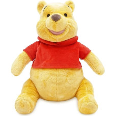 Disney Store Official Winnie The Pooh Soft Toy, Medium 12 Inches, Cuddly Toy Made with Soft-Feel Fabric with Embroidered Details and Wearing Classic Red T-Shirt, Suitable for All Ages