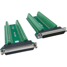 iYueMps DB37 Breakout Terminal DB37 Breakout Board Female + Male D-SUB 2Row 37pin Breakout Terminal Connector (1 Pair)