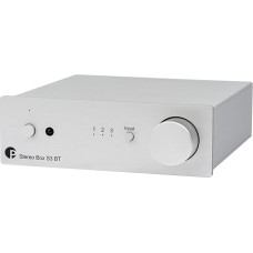 Pro-Ject Stereo Box S3 BT Ultra Compact Full Amplifier with AptX HD Bluetooth and Motor Potentiometer (Silver)