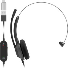 Cisco Headset 321 USB-C, Wired Single On Ear Headphones, Webex Controller with USB-C, Carbon Black, Two Year Limited Warranty (HS-W-321-C-USBC)