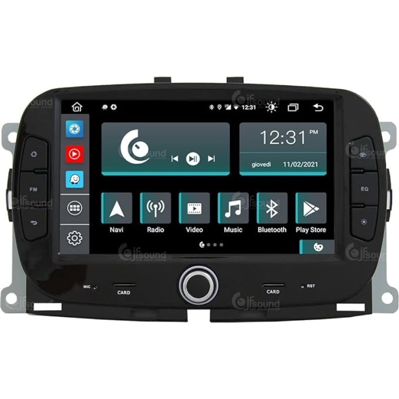 Personalised Car Radio for Fiat New 500 Android GPS Bluetooth WiFi USB DAB+ Touchscreen 7 Inch 8 Core Carplay AndroidAuto