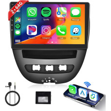 8 Core 2+64G Hodozzy Carplay Car Radio for Toyota Aygo/Peugeot 107/Citroen C1 2005-2014, 10.1 Inch Touchscreen Android Car Radio with Android Car/WiFi/GPS/RDS/FM/Bluetooth/DSP