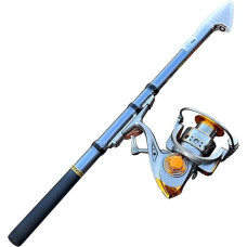 Anglies pluošto trumpas teleskopinis Rock žvejybos meškerykotis Žvejybos įrangos komplektas Pilnas komplektas Žvejybos reikmenys ir spiningas Žvejybos ritė Combo Žvejybos meškerykotis