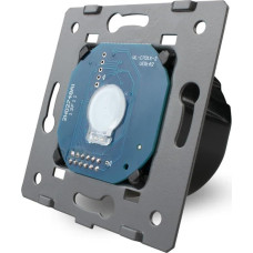 NELS 701.11W sieninis jungiklis su jutikliniu ekranu ir šviesos diodais, 1 jungtis, 1 būdas, baltas krištolo stiklas