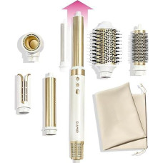GLAMUP AirCurler 6-in-1 Multifunctional Hair Styler, 110,000 RPM Motor with Coanda Technology & Blow Dryer Brush - Dry, Curl, Volume, Straighten with Magic Styling Attachment