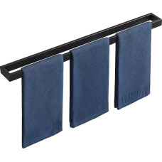 SAYAYO Rankšluosčių laikiklis juodas 70 cm rankšluosčių laikiklis Vonios rankšluosčių laikiklis Sieninis nerūdijančio plieno vonios rankšluosčių laikiklis vonios kambariui ir virtuvei