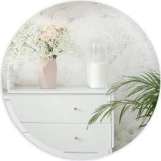 ANYHI Frameless Wall Mirror 16 Inch Round Mirror for Bathroom, Hallway, Bedroom, Living Room