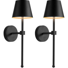 2 akumuliatorinės sieninės šviesos belaidis rinkinys, 5200 mAh mažos LED sieninės šviesos su nuotolinio valdymo pulteliu, 3 spalvų reguliuojamas sieninis apšvietimas svetainei, miegamajam, prieškambariui, lauke, dovanoms (juodas)
